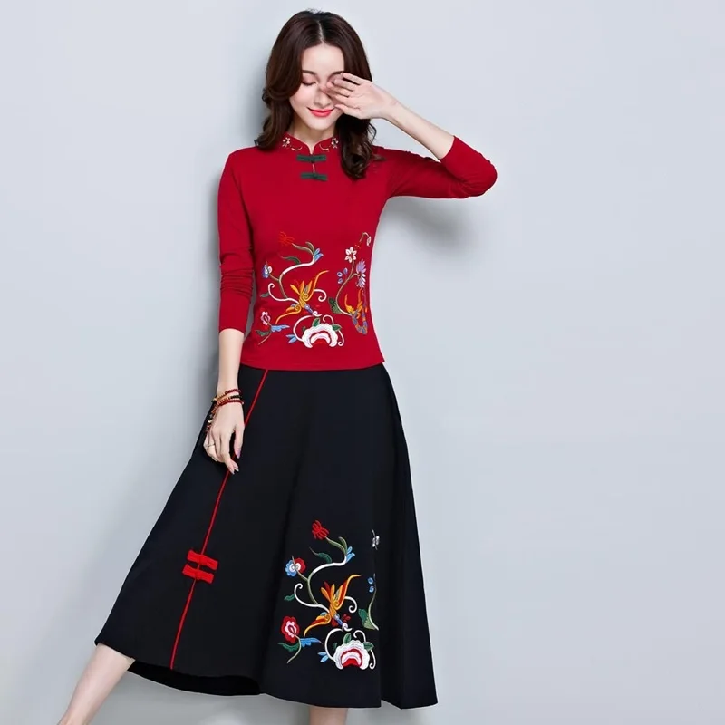 Chinese Style Vintage Outfits For Women Cheongsam Qiao Female Shanghai Tang Clothes Womens Two Piece Sets 2019 Skirt Set TA585
Chinese Style Vintage Outfits For Women Cheongsam Qiao Female Shanghai Tang Clothes Womens Two Piece Sets 2019 Skirt Set TA585
