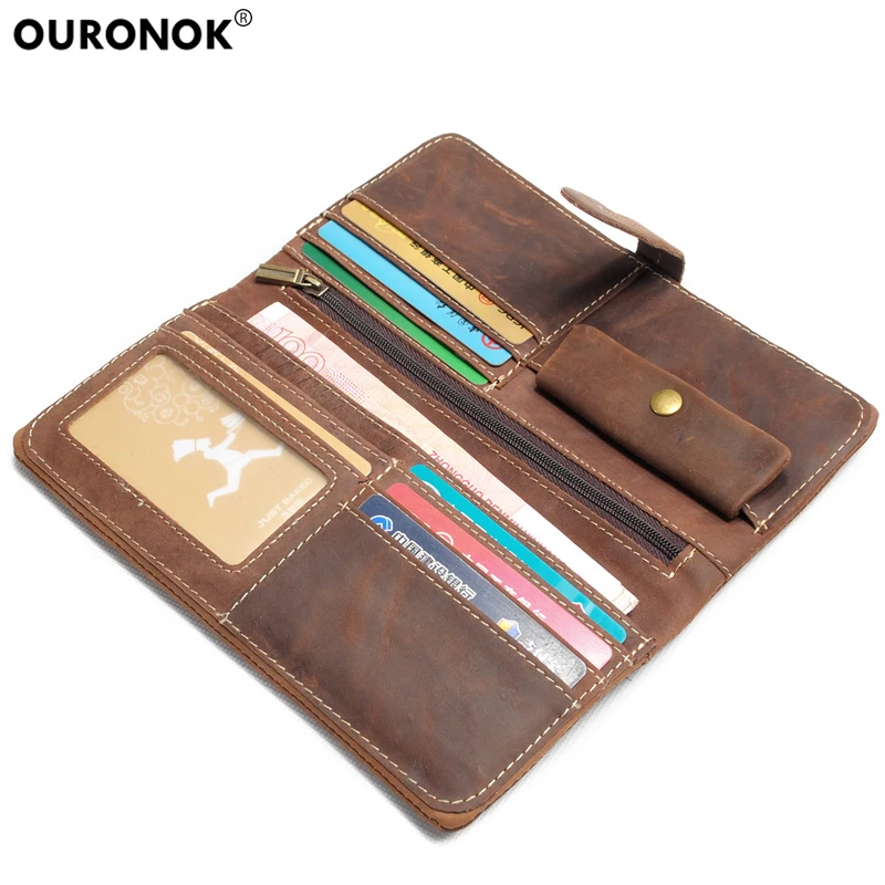 OURONOK Mens Vintage Cowhide Wallet Drawstring Nubuck Leather Zipper Wallet Men Wallets Long Design Purse Money Clip Wallet
OURONOK Mens Vintage Cowhide Wallet Drawstring Nubuck Leather Zipper Wallet Men Wallets Long Design Purse Money Clip Wallet