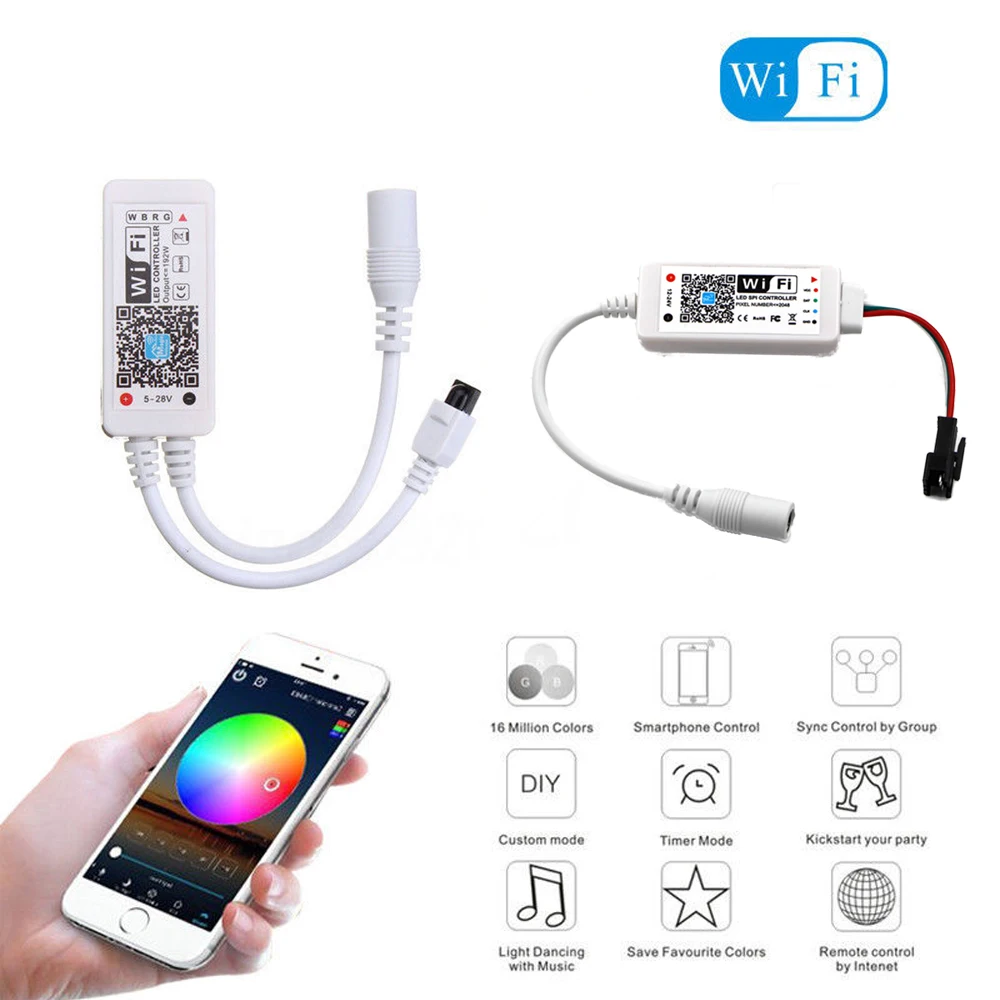 Magic WiFi LED controller Music iOS Android APP для WS2801 WS2811 LDP6803 SK6812 WS2812B IC rgb rgbw Светодиодная лента |