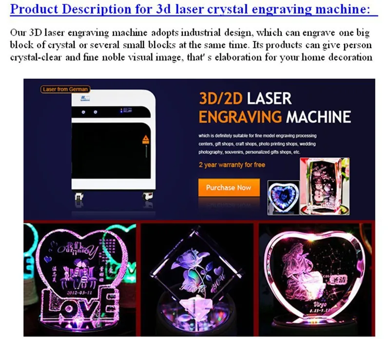 LY 2D/3D laser engraving machine special for inner crystal newest design small size working range 150*200*80 mm | Инструменты