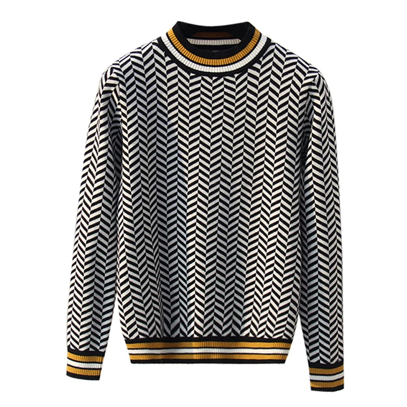 Women Striped Sweater Pullover Thick Warm Jacquard Knitted Sweaters Round Neck Autumn Winter Wool Contrast Color Fashion Jumper
Women Striped Sweater Pullover Thick Warm Jacquard Knitted Sweaters Round Neck Autumn Winter Wool Contrast Color Fashion Jumper