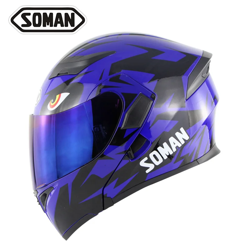 Full Face Fashion Double Lens Motorcycle Helmets Flip up Motorbike Capacetes Casco DOT SOMAN 955 SkyEye Headgear Helmet
Full Face Fashion Double Lens Motorcycle Helmets Flip up Motorbike Capacetes Casco DOT SOMAN 955 SkyEye Headgear Helmet