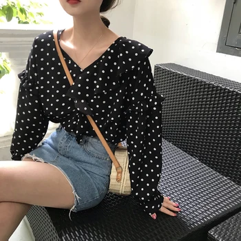 Lychee Girls Summer Women Polka Dot Chiffon Blouse V Neck Ruffles Sweet Flare Nine Quarter Sleeve Shirt Top Female
Lychee Girls Summer Women Polka Dot Chiffon Blouse V Neck Ruffles Sweet Flare Nine Quarter Sleeve Shirt Top Female