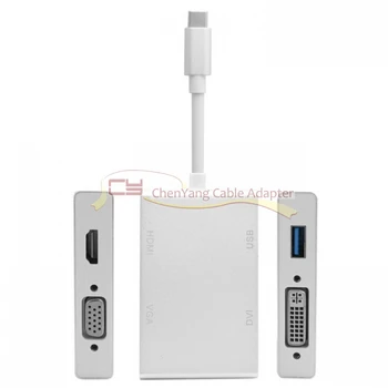 Combo USB-C USB 3.1 Type C to USB OTG & HDMI & DVI & VGA Adapter for Laptop & Notebook
Combo USB-C USB 3.1 Type C to USB OTG & HDMI & DVI & VGA Adapter for Laptop & Notebook