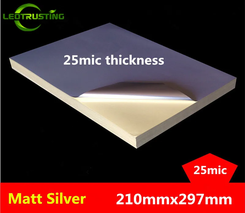 50 sheets New A4 Size 210mmx297mm Matte Silver Sticker Labels Printing Metallic Silver A4 Adhesive Sticker for Laser Printer
50 sheets New A4 Size 210mmx297mm Matte Silver Sticker Labels Printing Metallic Silver A4 Adhesive Sticker for Laser Printer