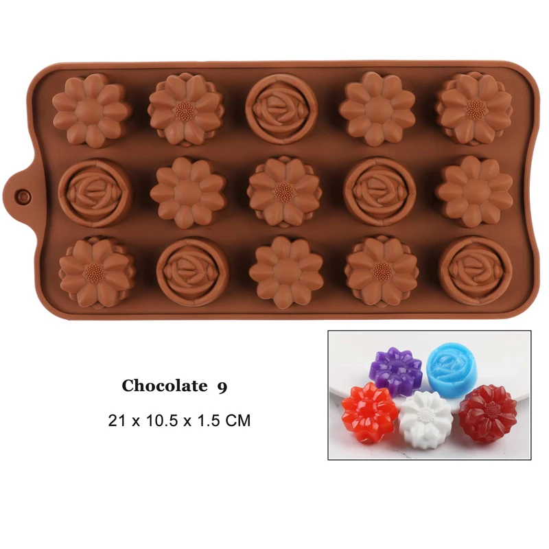 New Silicone Chocolate Mold 15 Cavity Silicone Flower Rose Chocolate Cake Soap Mold Baking Ice Tray Mould Cake Tools
New Silicone Chocolate Mold 15 Cavity Silicone Flower Rose Chocolate Cake Soap Mold Baking Ice Tray Mould Cake Tools