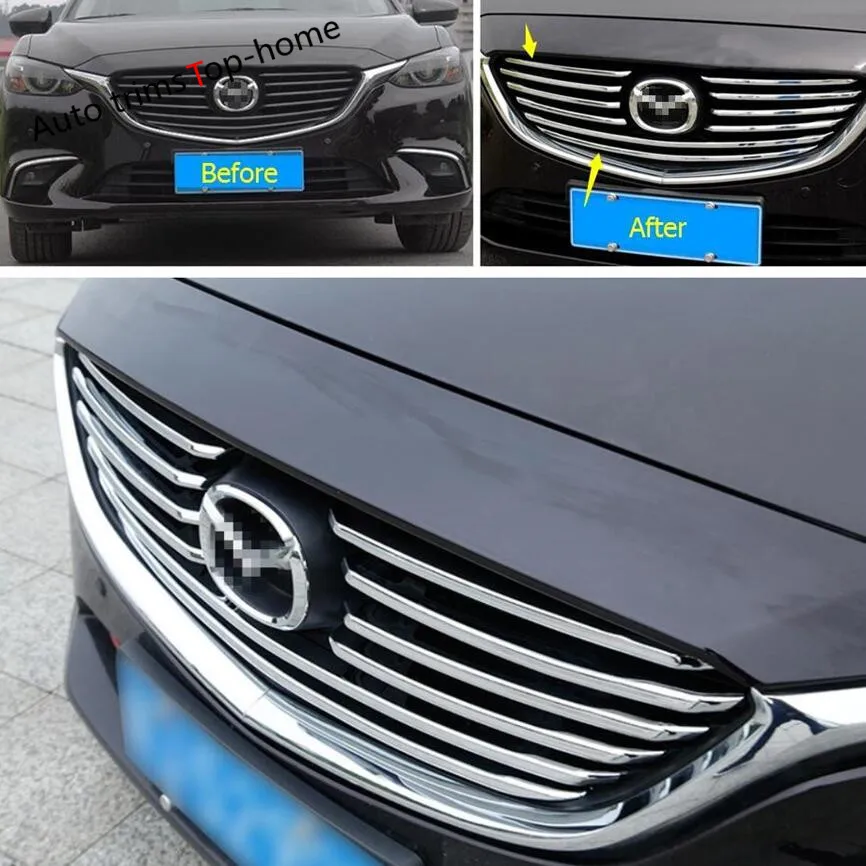 Yimaautotrims ABS Chrome Front Face Grille Grill Protection Strip Cover Trim 10 Pcs / set For Mazda 6 Sedan & Wagon 2016 2017 
Yimaautotrims ABS Chrome Front Face Grille Grill Protection Strip Cover Trim 10 Pcs / set For Mazda 6 Sedan & Wagon 2016 2017