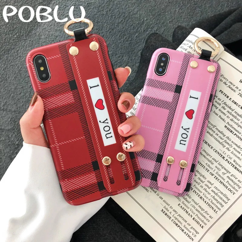 POBLU Simple Pink Lattice Cute Love Heart Case For iphone XR XS Max 6s 7 8 Plus Wrist Strap Hand Band Soft TPU Back Phone Cover
POBLU Simple Pink Lattice Cute Love Heart Case For iphone XR XS Max 6s 7 8 Plus Wrist Strap Hand Band Soft TPU Back Phone Cover