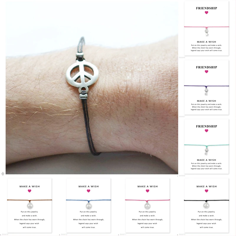 Unisex Girls Friendship Statement Engagement Wedding Bridesmaid Silver Charm Make a Wish Peace Sign Key Bracelets for Women
Unisex Girls Friendship Statement Engagement Wedding Bridesmaid Silver Charm Make a Wish Peace Sign Key Bracelets for Women