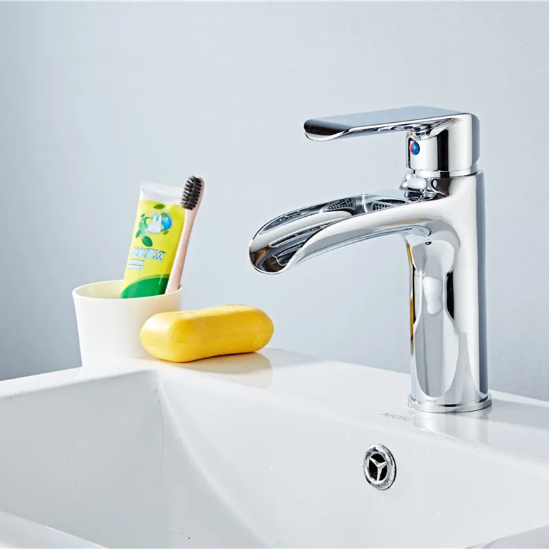 Chrome Finish Basin Faucet Waterfall Faucet Bathroom Faucet Bathroom Basin Mixer Tap with Hot and Cold Water crane
Chrome Finish Basin Faucet Waterfall Faucet Bathroom Faucet Bathroom Basin Mixer Tap with Hot and Cold Water crane