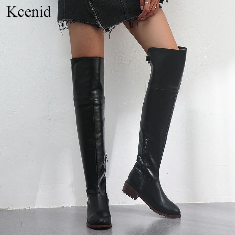 Kcenid Women's warm boots 2019 autumn winter new round toe side zipper over the knee boots low heel long boots woman shoes black
Kcenid Women's warm boots 2019 autumn winter new round toe side zipper over the knee boots low heel long boots woman shoes black
