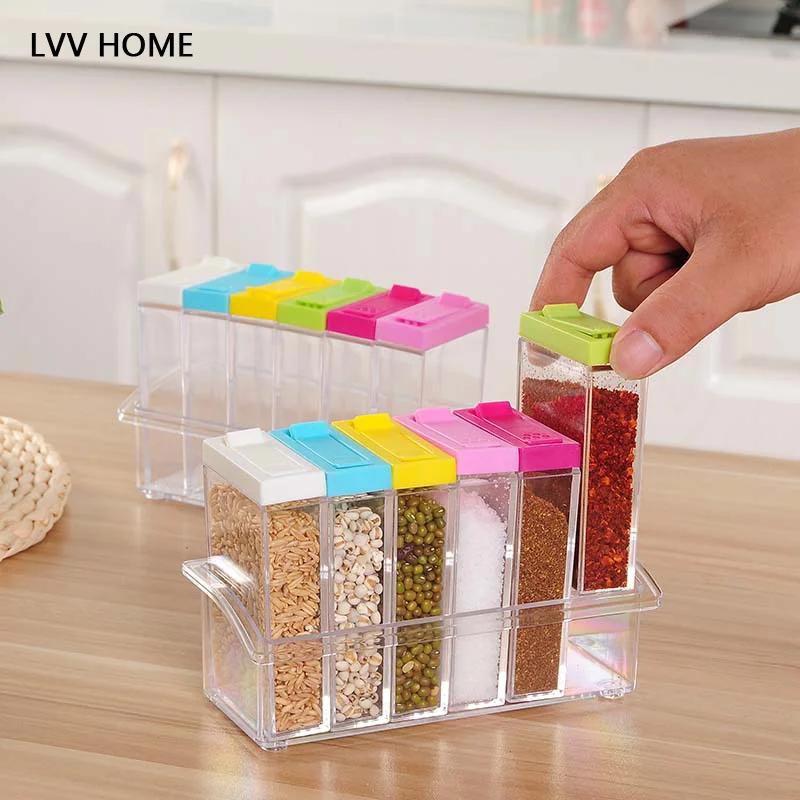 LVV HOME Kitchen spices storage box/Transparent seasoning box 6 pieces Spice jar kitchen storage items
LVV HOME Kitchen spices storage box/Transparent seasoning box 6 pieces Spice jar kitchen storage items