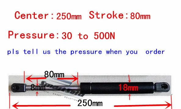 free shipping 250mm central distance,80mm stroke, 30 to 500 N force, pneumatic Auto , Lift Prop Gas Spring Damper
free shipping 250mm central distance,80mm stroke, 30 to 500 N force, pneumatic Auto , Lift Prop Gas Spring Damper