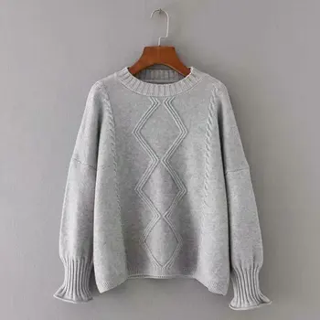 Qooth Sweaters O-Neck Long Sleeve Autumn Winter Women Pullovers 2019 New Fashion Criss-Cross Ladies Grey Pull Femme QH1813
Qooth Sweaters O-Neck Long Sleeve Autumn Winter Women Pullovers 2019 New Fashion Criss-Cross Ladies Grey Pull Femme QH1813