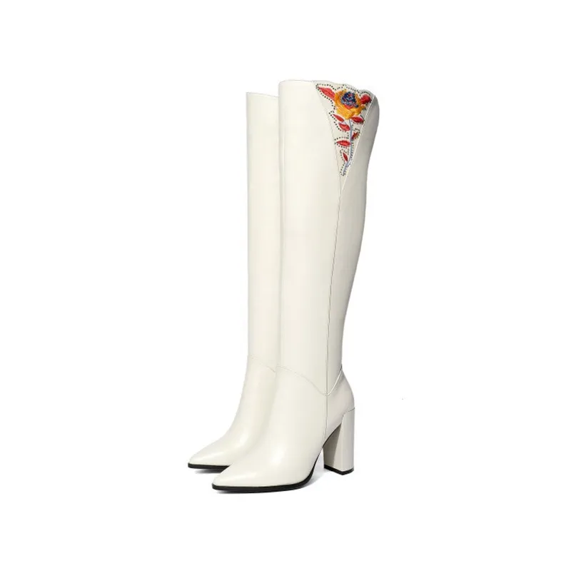 2019 autumn and winter new over-the-knee boots pointed thick with high-heeled women's boots beige 0406
2019 autumn and winter new over-the-knee boots pointed thick with high-heeled women's boots beige 0406