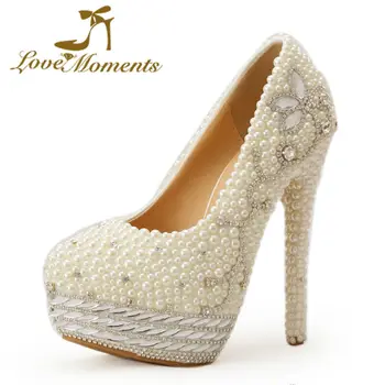Love Moments 2018 New Designer Wedding Shoes Ivory Color Imitation Pearl Rhinestone Fiancee Bridal Shoes High Heels Prom Pumps
Love Moments 2018 New Designer Wedding Shoes Ivory Color Imitation Pearl Rhinestone Fiancee Bridal Shoes High Heels Prom Pumps