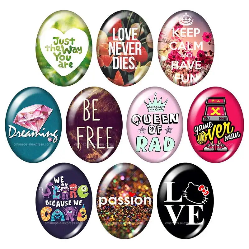 Free Love passion wrods motto 13x18mm/18x25mm/30x40mm mix Oval photo glass cabochon demo flat back Jewelry findings TB0031
Free Love passion wrods motto 13x18mm/18x25mm/30x40mm mix Oval photo glass cabochon demo flat back Jewelry findings TB0031