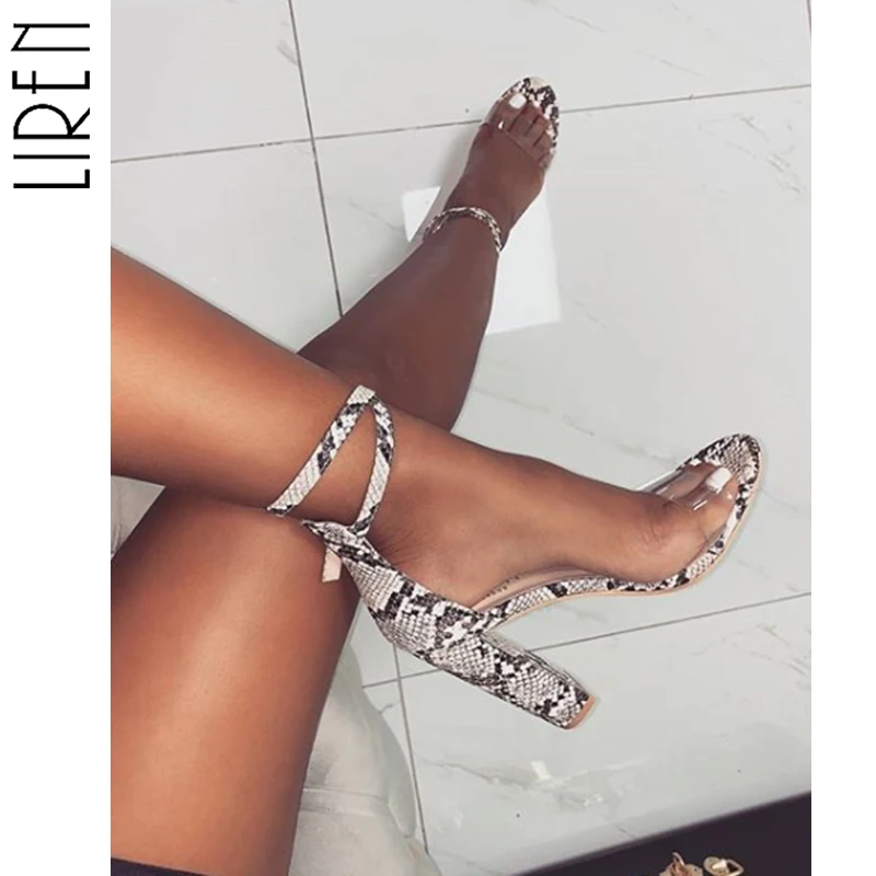 Liren Women Square High Heels Sandals Snake Print Transparent Buckle Strap Sandals Ladies Sexy Shoes Party Pumps Sandals 35-40
Liren Women Square High Heels Sandals Snake Print Transparent Buckle Strap Sandals Ladies Sexy Shoes Party Pumps Sandals 35-40