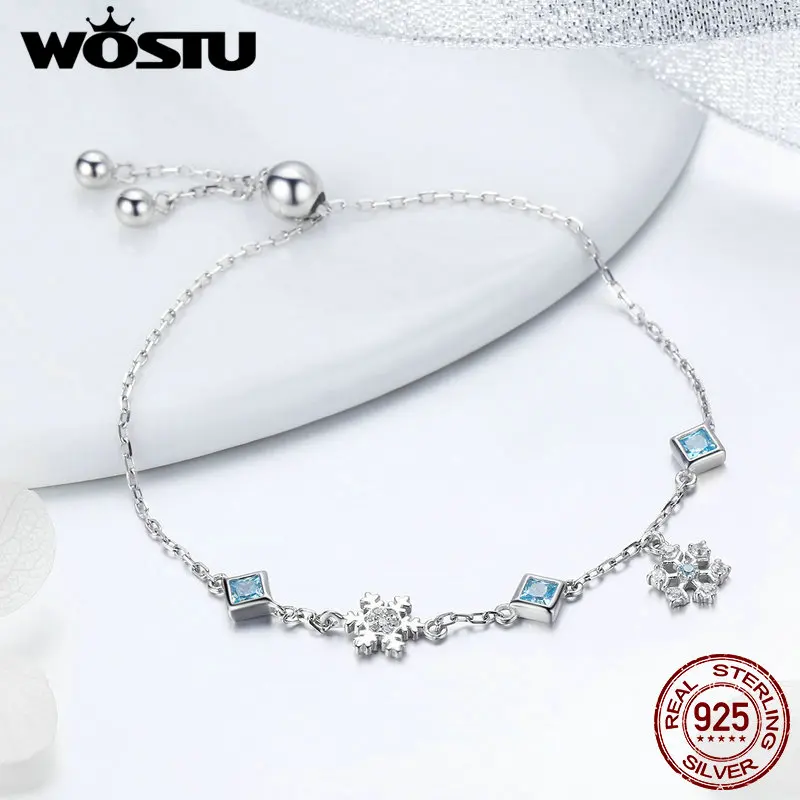 WOSTU New Design 100% 925 Sterling Silver Snowflakes Snow Link Chain Bracelet For Women Luxury Bracelets Silver Jewelry FNB001
WOSTU New Design 100% 925 Sterling Silver Snowflakes Snow Link Chain Bracelet For Women Luxury Bracelets Silver Jewelry FNB001