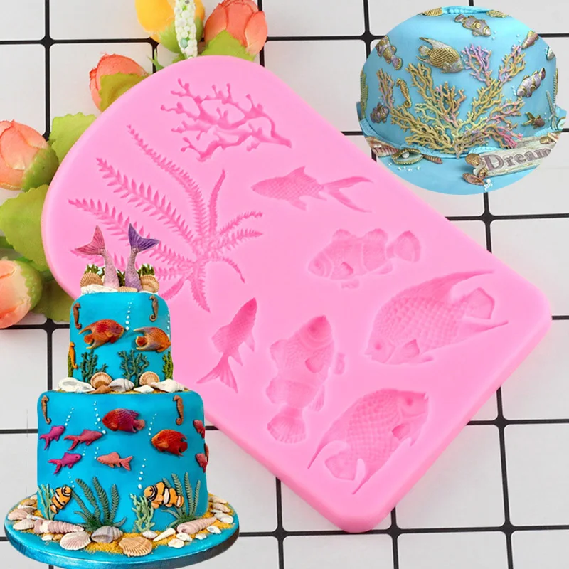 3D Sea Series Sugar Craft Coral Fish Silicone Mold Birthday Cream Cake Decorating Baking Tools Fondant Chocolate Gumpaste Moulds
3D Sea Series Sugar Craft Coral Fish Silicone Mold Birthday Cream Cake Decorating Baking Tools Fondant Chocolate Gumpaste Moulds