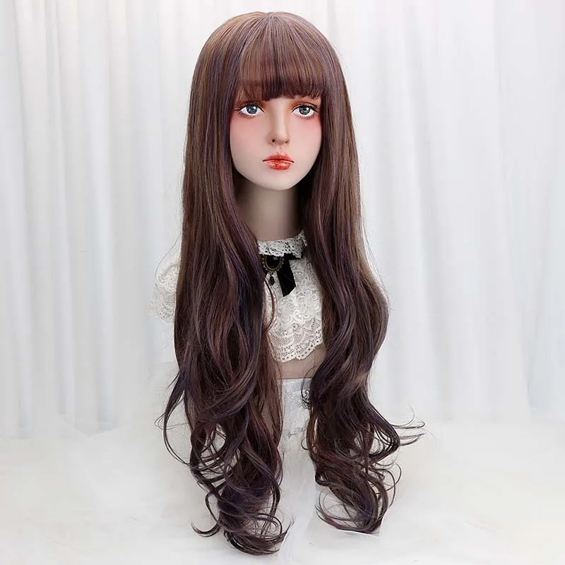 32"Synthetic Long Wavy Lolita Wigs With Bangs Purple Brown Ombre Costume Party Cosplay Lolita Wigs For Women Heat Resistant
32"Synthetic Long Wavy Lolita Wigs With Bangs Purple Brown Ombre Costume Party Cosplay Lolita Wigs For Women Heat Resistant