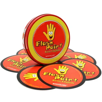 spot Flash Pair Basic English with metal box card game for kids learning English board game
spot Flash Pair Basic English with metal box card game for kids learning English board game