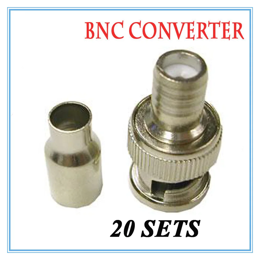 20 Sets/Lot BNC 2-piece 1-set connector plug for RG58/59/60 Connector Surveillance Accessories | Безопасность и защита