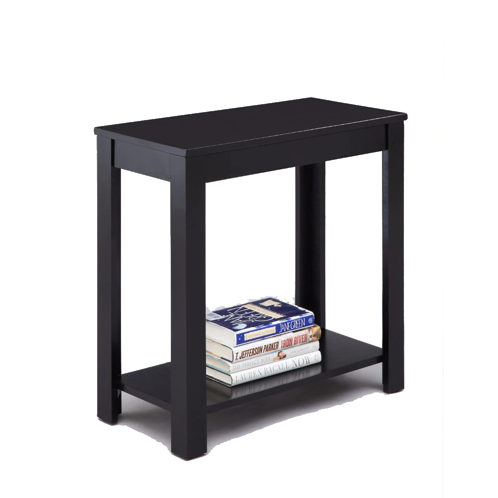 Minimalistic designed Wooden Chairside Table, Black