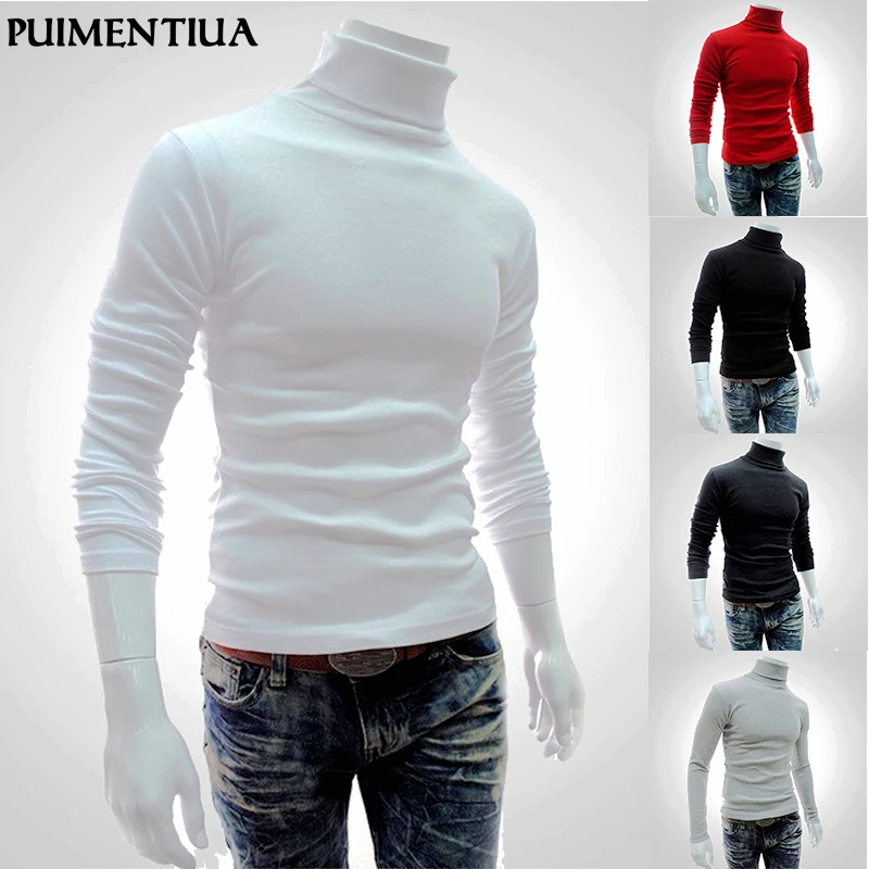 Puimentiua 2019 Autumn Winter Men's Sweater Males Turtleneck Solid Color Casual Sweater Homme Slim Fit Knitted Cotton Pullovers
Puimentiua 2019 Autumn Winter Men's Sweater Males Turtleneck Solid Color Casual Sweater Homme Slim Fit Knitted Cotton Pullovers