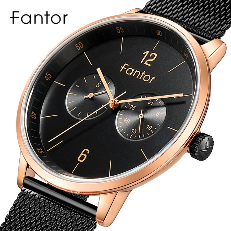Fantor Chronograph Watches Men Luxury New Brand Quartz Wristwatch Men's Mesh Steel Waterproof Watch for Man relogio masculino
Fantor Chronograph Watches Men Luxury New Brand Quartz Wristwatch Men's Mesh Steel Waterproof Watch for Man relogio masculino