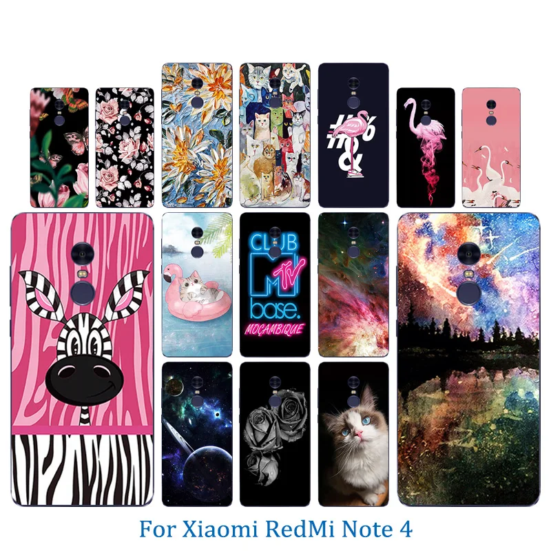 Чехол для Xiaomi Redmi Note 4 CN версия лошадь шаблон ТПУ Мягкие чехлы телефонов силикон