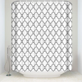New Waterproof Moroccan Style Geometric Pattern Shower Curtain Polyester Fabric Gray White Bathroom Curtains for Home Decor
New Waterproof Moroccan Style Geometric Pattern Shower Curtain Polyester Fabric Gray White Bathroom Curtains for Home Decor