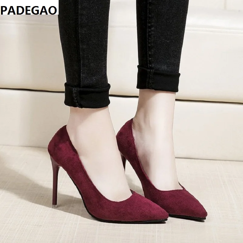 High quality red suede shallow mouth wedding party pointed professional high heels for women to wear
High quality red suede shallow mouth wedding party pointed professional high heels for women to wear