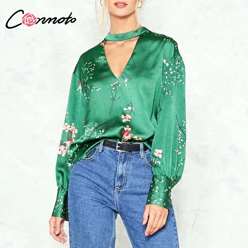 Conmoto Satin Hollow Out Green Print Long Sleeve Blouse Women Elegant Blouses Feminino Shirt Sexy Casual Mujer Blusa
Conmoto Satin Hollow Out Green Print Long Sleeve Blouse Women Elegant Blouses Feminino Shirt Sexy Casual Mujer Blusa