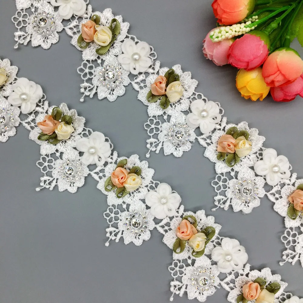 20x African Lace Fabric Pearl Diamond 3D Flower Lace Trim Embroidered Ribbon Patch Sewing Craft Wedding Dress DIY Accessories
20x African Lace Fabric Pearl Diamond 3D Flower Lace Trim Embroidered Ribbon Patch Sewing Craft Wedding Dress DIY Accessories