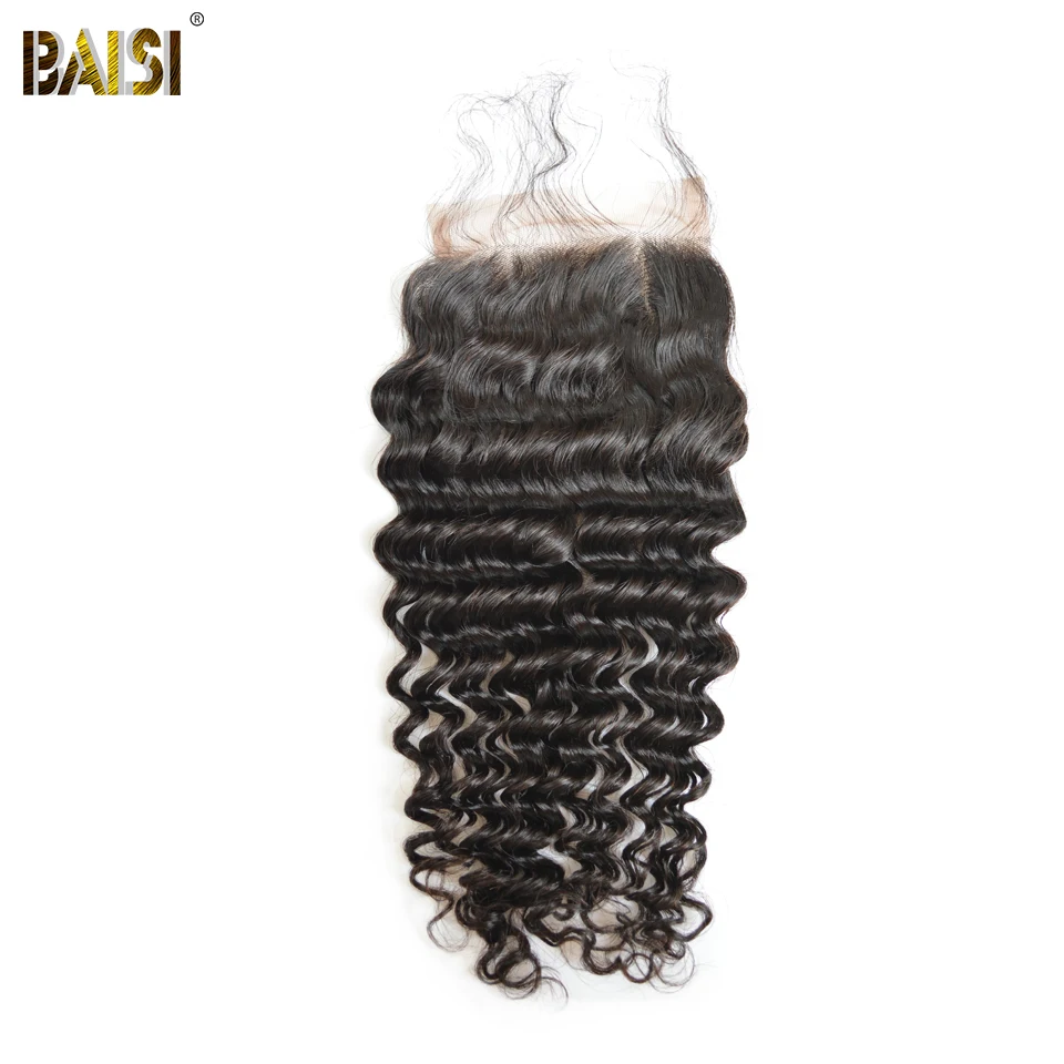 BAISI Brazilian Hair Lace Closure 100% Virgin Hair Deep Wave Free Part Middle Part Closure with Baby Hair
BAISI Brazilian Hair Lace Closure 100% Virgin Hair Deep Wave Free Part Middle Part Closure with Baby Hair