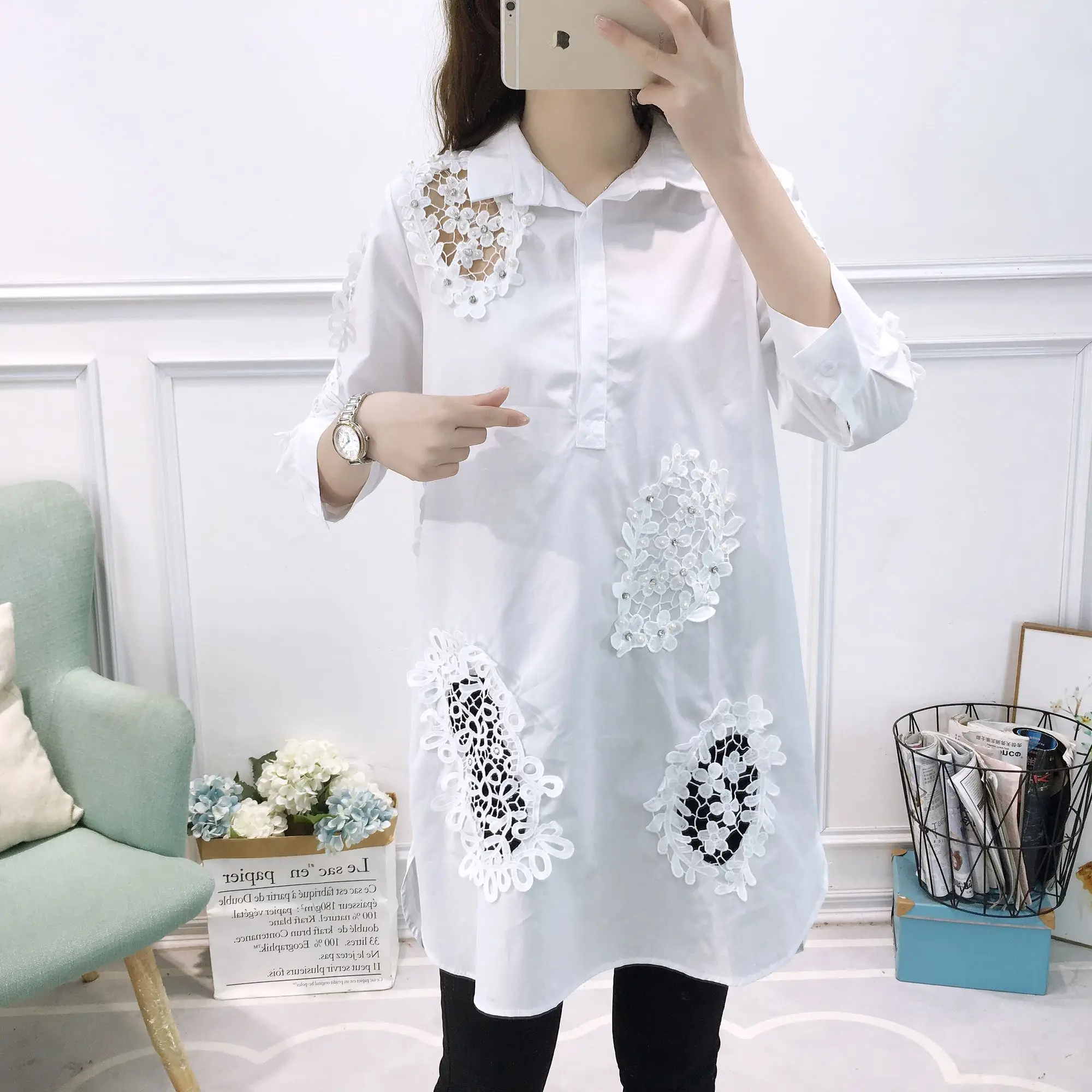 2019 spring new Korean version of the slim slimming square collar floor seven sleeves long shirt women
2019 spring new Korean version of the slim slimming square collar floor seven sleeves long shirt women