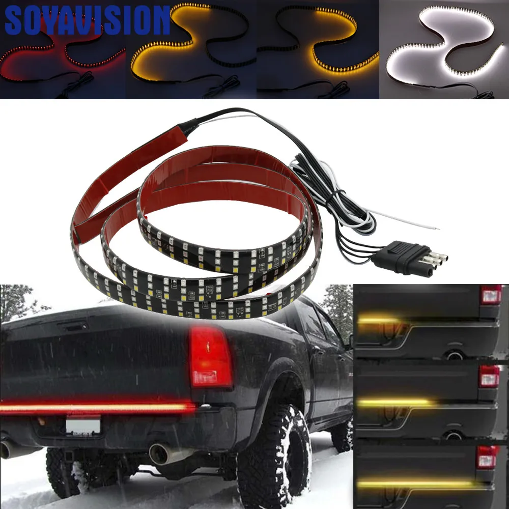 12V Flexible LED Strip Running Light 143cm Car Truck Tailgate Amber Turn Signal LED Light Bar Waterproof Reverse Brake Light
12V Flexible LED Strip Running Light 143cm Car Truck Tailgate Amber Turn Signal LED Light Bar Waterproof Reverse Brake Light