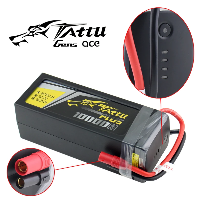 Аккумулятор TATTU PLUS 10000 мАч PLUS 25C 22,2 в 6S1P 6S FPV Lipo с разъемом AS150 для радиоуправляемого дрона
Аккумулятор TATTU PLUS 10000 мАч PLUS 25C 22,2 в 6S1P 6S FPV Lipo с разъемом AS150 для радиоуправляемого дрона