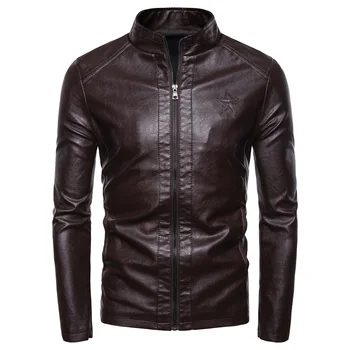 Men's locomotive slim collar handsome PU jacket / fashion high quality autumn trend five-pointed star print men's leather jacket
Men's locomotive slim collar handsome PU jacket / fashion high quality autumn trend five-pointed star print men's leather jacket