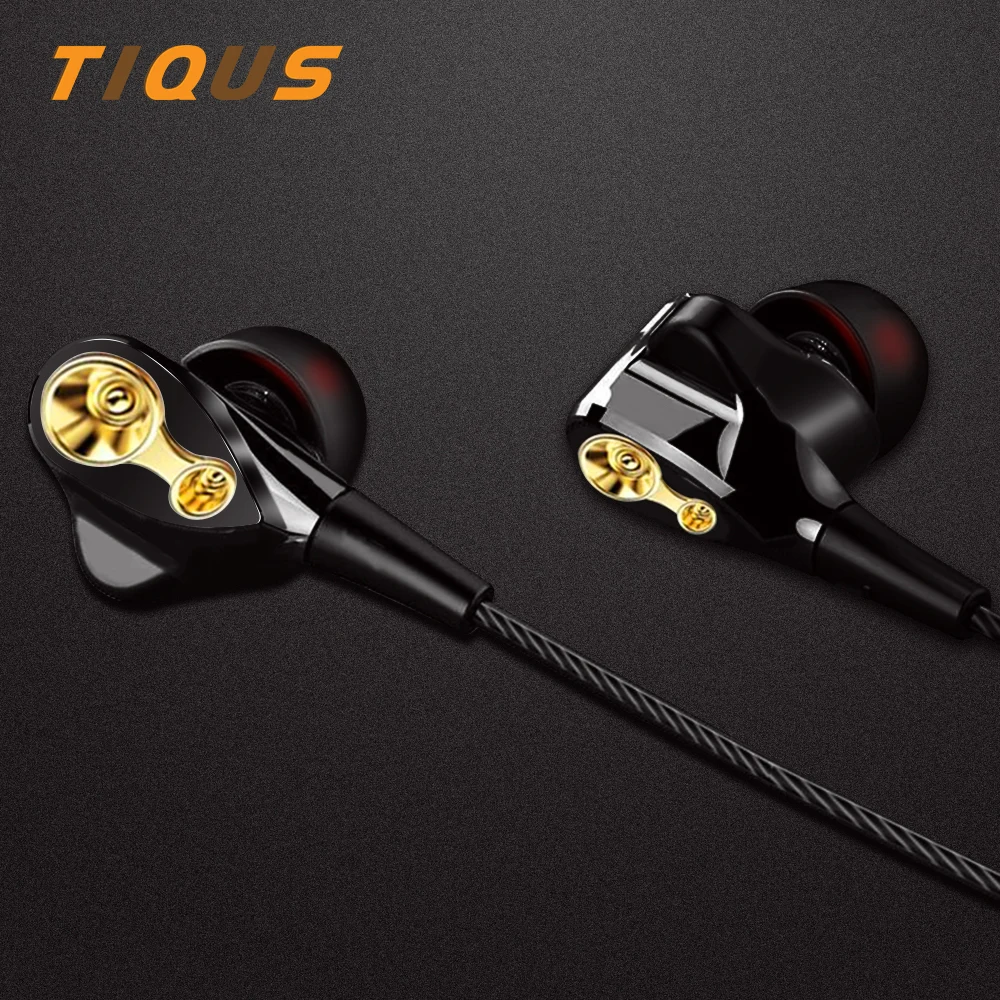 TIQUS Dual Drive Stereo Earphone Earbuds Bass Earphones With Microphone In-ear Headset for iPhone Samsung Xiaomi Huawei 3.5mm
TIQUS Dual Drive Stereo Earphone Earbuds Bass Earphones With Microphone In-ear Headset for iPhone Samsung Xiaomi Huawei 3.5mm