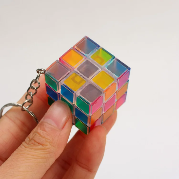 3x3x3 Mini Magic Cube Key Ring Brain Teaser Puzzle Toy Key Chain - Transparent Colorful
3x3x3 Mini Magic Cube Key Ring Brain Teaser Puzzle Toy Key Chain - Transparent Colorful