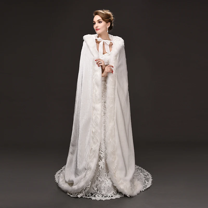 Top Quality Winter Wedding Long Cloak Fur Hooded Capes With Faux Fur Edge Hooded Bridal Wedding Cloak White Bride Poncho Wraps
Top Quality Winter Wedding Long Cloak Fur Hooded Capes With Faux Fur Edge Hooded Bridal Wedding Cloak White Bride Poncho Wraps