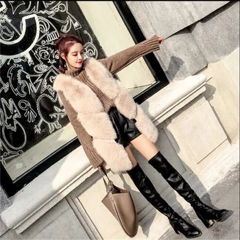 Fur vest female long section Korean version 2018 autumn and winter new imitation fox fur vest fashion temperament coat
Fur vest female long section Korean version 2018 autumn and winter new imitation fox fur vest fashion temperament coat