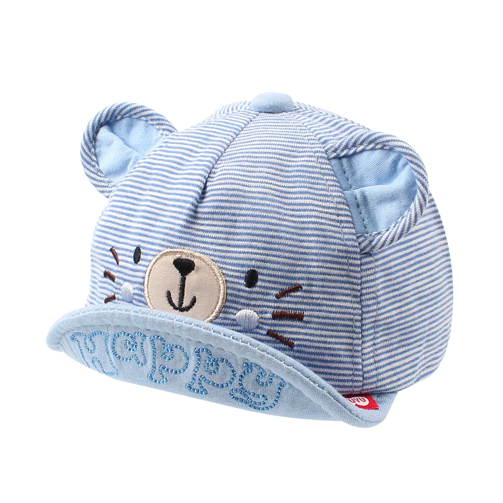 Cartoon Bear Baby Baseball Caps Happy Cotton Toddler Baby Caps With Ears Cute Embroidery Girls Caps Autumn Infant Sun Caps 6-18M (29)