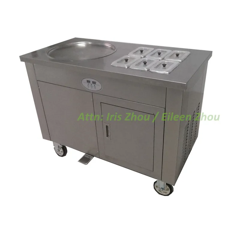 R410A environmental freon fried ice cream machine single pan with 6 topping tanks
R410A environmental freon fried ice cream machine single pan with 6 topping tanks