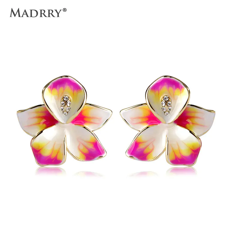 Madrry Statement Luxury Enamel Stud Earrings For Women Gold Color Flower Pendientes Aretes brincos Ear Clips Feminino
Madrry Statement Luxury Enamel Stud Earrings For Women Gold Color Flower Pendientes Aretes brincos Ear Clips Feminino