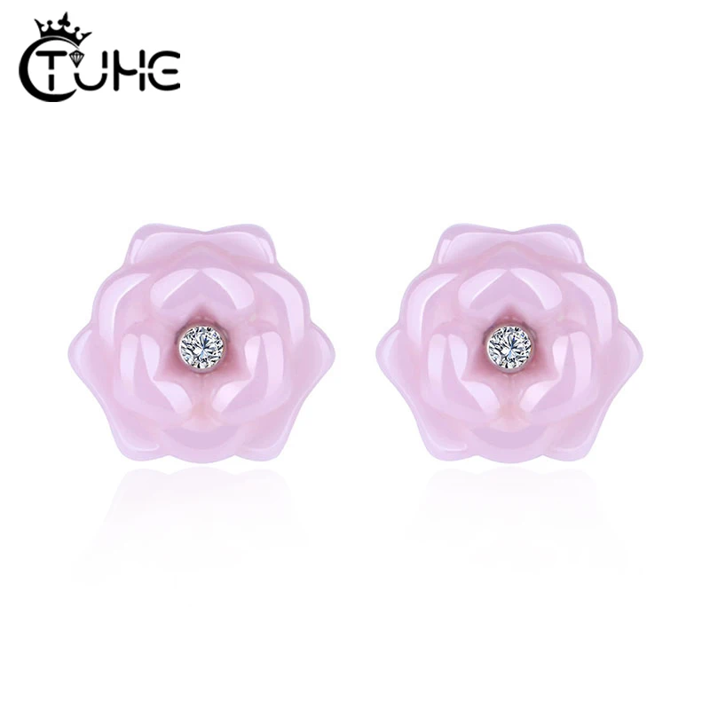 Elegant Style Flower for Women Earrings Cute Pink Ceramic Stud Earrings Small Fresh Earrings Flowers Jewelry With AAA CZ gift
Elegant Style Flower for Women Earrings Cute Pink Ceramic Stud Earrings Small Fresh Earrings Flowers Jewelry With AAA CZ gift