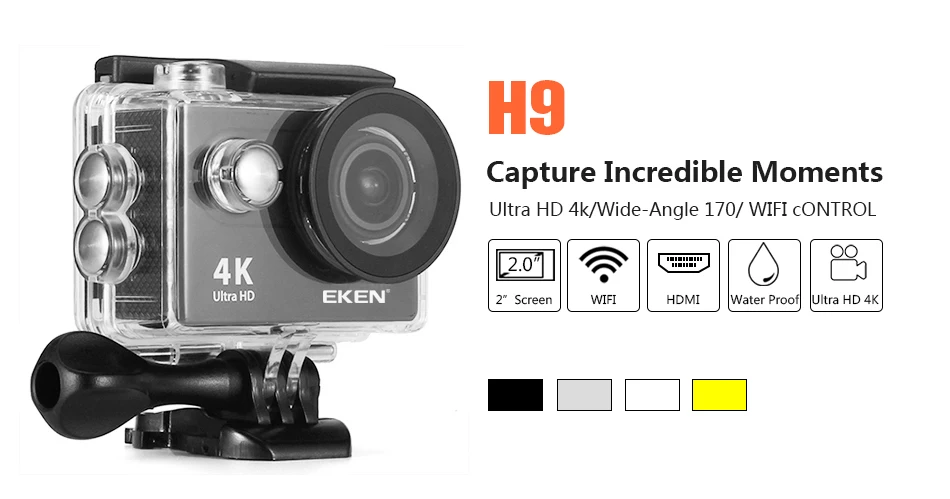 EKEN H9R / H9 Action Camera Ultra HD 4K / 25fps WiFi 2.0" 170D Underwater Waterproof Helmet Video Recording Cameras Sport Cam Sadoun.com