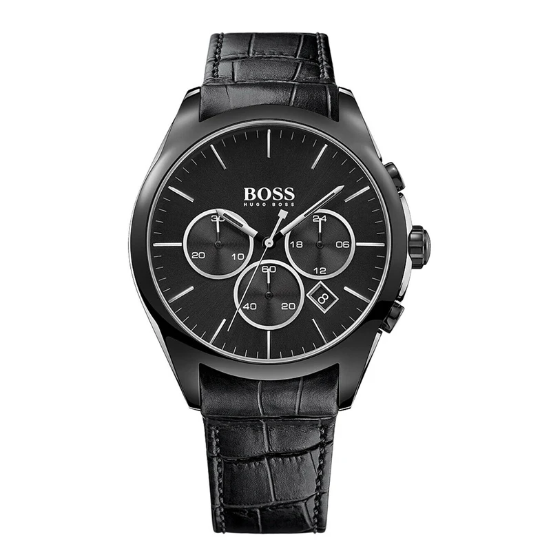 BOSS Mens Quartz Watch Blackout Dial Chronograph Watch Casual Watch with Leather Strap - 1513367
BOSS Mens Quartz Watch Blackout Dial Chronograph Watch Casual Watch with Leather Strap - 1513367